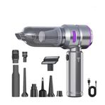 LOLPALONE Car Vacuum Cleaner Portable High Power Handheld Brushless Motor Cleaning Machine Air Duster for Home Appliance Silver