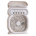 LOLPALONE Household Small Air Cooler LED Night Light Portable Humidifier Air Adjustment Fan Office Fan White