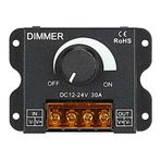 LOLPALONE LED Light Adjuster DC 12-24V 30A/No Strobe with Knob Switch LED Light Bar Brightness Adjuster Dimmer