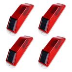 LOLPALONE Solar Warning Lights, Bright Solar Strobe Lamp Magnetic Base, Waterproof LED Beacon Safety Light Outdoor 4 Pack Red