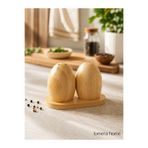 Lomera Home Doğal Bambu Tuzluk & Karabiberlik Seti – Şık Tasarım, Minimal Mutfak Dekoru ve Standlı Baharatlık