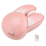 Lomiluskr Sevimli Tavşan 2.4G Kablosuz Sessiz Mouse - Pembe Tavşan