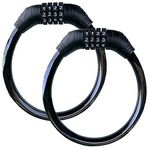 Lomodo 2 Paket Siyah Dijital Güvenlik Bisiklet Kilit Kablosu 4 Haneli Sıfırlanabilir Kombinasyon Güvenlik Bisiklet Kablo Kilidi 1,3 Metre x 1,2 cm