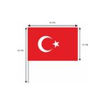 Lona Sanat 10 Adet 30X45 Cm Sopalı Türk Bayrağı Alpaka