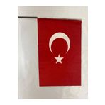 Lona Sanat 10 Adet 50X70 Cm Raşel Kumaş Sopalı Türk Bayrağı