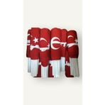 Lona Sanat 20X30 Cm Sopalı Türk Bayrağı - 100 Adet Elde Sallama - Plastik Sopalı Alpaka Kumaş