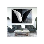 Lona Sanat Tablo - Melek - Siyah Beyaz - Kanatlar;Karışık 70 X 100