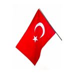 Lona Sanat Türk Bayrağı 30X45 Cm Sopalı Özel Alpaka Kumaş Bayrak 5'Li