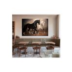 Lona Sanat Ürünler Modern Soyut Siyah Beyaz Atlar At Kanvas Tablo;Renkli 60 X 120