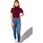 Lonca Tekstil Yarım Kollu Balıkçı Yaka Triko Örme Badi Kazak - Standart - 03R-Bordo
