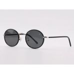 London & London LL 1148 Unisex Güneş Gözlüğü Yuvarlak Çerçeve Metal Gözlük UV400 Siyah - Siyah - Gri