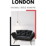 London Signature Edition | Luxury Convertible Sofa | Yatak Olabilen Mekanizmalı Ikili Kanepe | Uzun Ömürlü Koltuk - Füme
