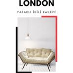 London Signature Edition | Luxury Convertible Sofa | Yatak Olabilen Mekanizmalı Ikili Kanepe | Uzun Ömürlü Koltuk - Krem