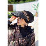 London Store Vizör Örgü Hasır Şapka Güneş Koruyucu Siperlik Rş-101 Siyah Leopar