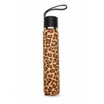 London Umbrella Leopar Desenli Katlamalı Şemsiye, Rüzgara Dayanıklı, 8 Telli, 95 cm Çap, Kılıflı