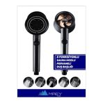 LONDONstore Turbo Pervaneli Siyah Duş Başlığı 5 Fonksiyonlu Start-stop Tuş 360 Dönebilen