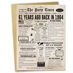 Londue 61. Doğum Günü Kartı, Kadınlar Erkekler için Komik 61. Doğum Günü Hediyeleri, 61 Yaşındaki Anne Baba Koca Karısı için Retro Doğum Günü Kartı. 1963'te Doğum Günü Süslemeleri Fikirleri