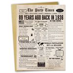 Londue 89. Doğum Günü Kartı, Kadınlar Erkekler için Mutlu 89. Doğum Günü Hediyesi, 89 Yaşındaki Anne Baba Büyükbaba Büyükanne için Retro Doğum Günü Kartı, 1935'te Koca için Doğum Günü Süslemeleri