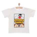 Loney Tunes Erkek Bebek Lisans Tişört Bisiklet Yaka Short Sleeve - Ekru