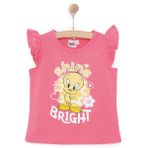 Loney Tunes Kız Bebek Lisans Tişört Baskılı Bisiklet Yaka Sleeveless - Pembe