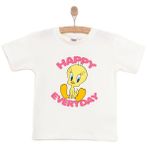 Loney Tunes Kız Bebek Lisans Tişört Bisiklet Yaka Short Sleeve - Ekru