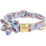 Longbangdian Shop 145 Mavi Stil L Beden Çiçek Persoalized Köpek Tasması Moda Baskılı Özel Naylon Köpek Tasmaları Küçük Orta Büyük Köpekler Için Ücretsiz Oyulmuş Isim Plakası ile (Yurt Dışından) - NO:1 - Renkli
