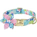 Longbangdian Shop 167 Pembe Stil M Beden Çiçek Persoalized Köpek Tasması Moda Baskılı Özel Naylon Köpek Tasmaları Küçük Orta Büyük Köpekler Için Ücretsiz Oyulmuş Isim Plakası ile (Yurt Dışından) - NO:1 - Renkli