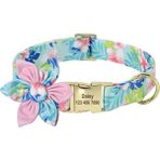 Longbangdian Shop 167 Pembe Stil Xs Beden Çiçek Persoalized Köpek Tasması Moda Baskılı Özel Naylon Köpek Tasmaları Küçük Orta Büyük Köpekler Için Ücretsiz Oyulmuş Isim Plakası ile (Yurt Dışından) - NO:1 - Renkli