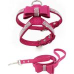 Longbangdian Shop B013 Koşum Takımı 3 Stili L Beden Köpek Harney Rhinestone Sevimli Yay Koşum ve Tasma Seti Kedi Yavrusu Köpek Kayışı Küçük Orta Evcil Hayvan Ürünleri Peitoral Szelki (Yurt Dışından) - NO:1 - Renkli