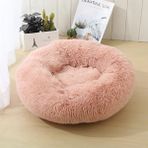 Longbangdian Shop Deri Pembe Tarzı 50CM Süper Yumuşak Pet Yatak Kulübesi Köpek Yuvarlak Kedi Kış Sıcak Uyku Tulumu Uzun Peluş Köpek Yastık Mat Taşınabilir Kedi Malzemeleri cm (Yurt Dışından) - Renkli
