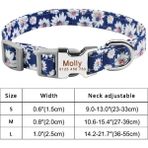 Longbangdian Shop Mavi Papatya Stili S Beden Kişiselleştirilmiş Köpek Tasması Naylon Ekose Erkek Kız Unisex Köpekler Yaka Özel Ücretsiz Oyulmuş Isim Kımlık Etiketi Küçük Büyük Ürün Köpek Tasmaları (Yurt Dışından) - NO:1 - Renkli