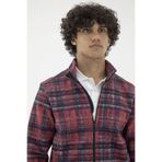Longberg Erkek Kaşe Fermuarlı Polar Ceket (KIRMIZI, L)