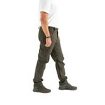 Longberg Erkek Kışlık İçi Polarlı Rüzgar Geçirmez Softshell Pantolon (Haki, L)