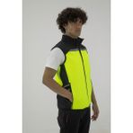 Longberg Reflektörlü Softshell Motosiklet ve Iş Güvenliği Yeleği - Mat Siyah - Neon Yeşil - XL