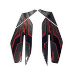 LongGreat Fairing Yakıt Gaz Deposu Mat Kapak Enstrüman Gösterge Paneli Ekranı Ön Yan Ped Koruyucu Sticker Çıkartma Honda PCX 125 160 2021 2022 için (Kırmızı, Ayak pedalı yan çıkartma)