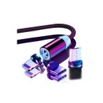 Longlıne 3 Uçlu Ios Android Manyetik Mıknatıslı Usb Hızlı Şarj Kablosu