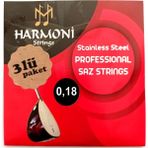LongMoon 3BYC18 3 Takım Kısa Sap Bağlama Teli Takım 0.18