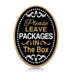 LONGMUU Lütfen Paketleri Kutu Tabelasına Bırakın, UV Dirençli Kendinden Yapışkanlı Teslimat Tabelaları, Lütfen Paketleri ve Teslimatları Buraya Bırakın Ev, Ofis, Dükkan, Kapı için İşaret Çıkartması (küçük)