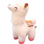 Lonni Sevimli Alpaka Peluş Oyuncak Yastık Koyun Dekor Hediye Noel Hediyesi Kızlar Için Beyaz 25 cm (Yurt Dışından) - ------
