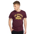 Lonsdale Regular Fit Altmodisches Weinrot Uzun Kollu Erkek Tişört
