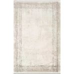 Look Classıc Lk003g Çerçeveli Krem Gri Modern Desen Akrilik Dokuma Taban Tozuaz Oturma Odası Halısı 100 X 200 Krem-Grı