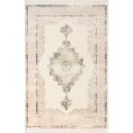 Look Classıc Lk005m Çerçeveli Krem Gri Klasik Desen Akrilik Dokuma Taban Tozuaz Oturma Odası Halısı 100 X 300 Krem-Grı