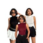 Look Forward Kadın Siyah Ekru Bordo 3 lü Paket Dik Yaka Sıfır Kollu Viskon Bluz
