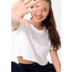 Looker Kadın Oversize Crop T-Shirt - Beyaz - XS