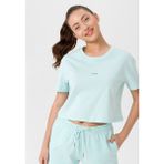 Looker Kadın Oversize Crop T-Shirt - Mavi
