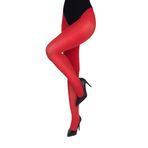 looksy Kadın külotlu çorap, kalın, doğal, tek renkli, ofis, rahat, parlak, klasik, temel, uzun ömürlü, destekleyici, 100 denye, opak, modaya uygun, Kırmızı, L