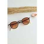 LOOKUP Güneş Gözlüğü Unisex Krem Bej Çerçeve Kahve Cam Uv 400 Koruma Metal Sap