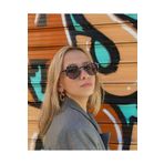 LOOKUP Güneş Gözlüğü Unisex Siyah Beyaz Desenli Çerçeve Siyah Cam Uv 400 Koruma Metal Sap