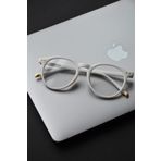 LOOKUP Mavi Işık Korumalı Gözlük Optik Uyumludur Camları Değişebilir Blue Block Gözlğk Unisex Beyaz Çerçeve
