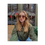 LOOKUP NEW Anastasia Leopar Oval Kahverengi Metal Çerçeve Cam Metal Sap Uv400 Unisex Güneş Gözlüğü
